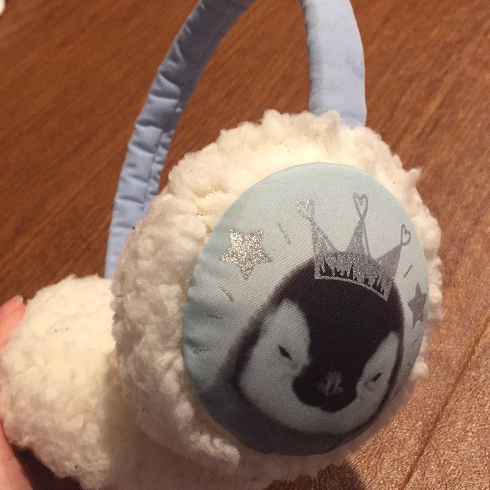 Toddler Girls Light Blue Penguin Ear muffs